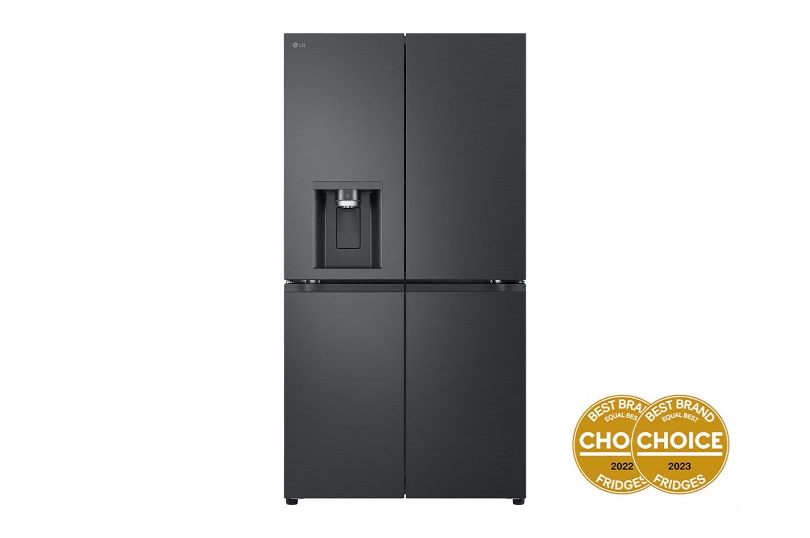 LG 636L French Door Fridge with Non-Plumbed Ice & Water Dispenser, GF-LN700MBL