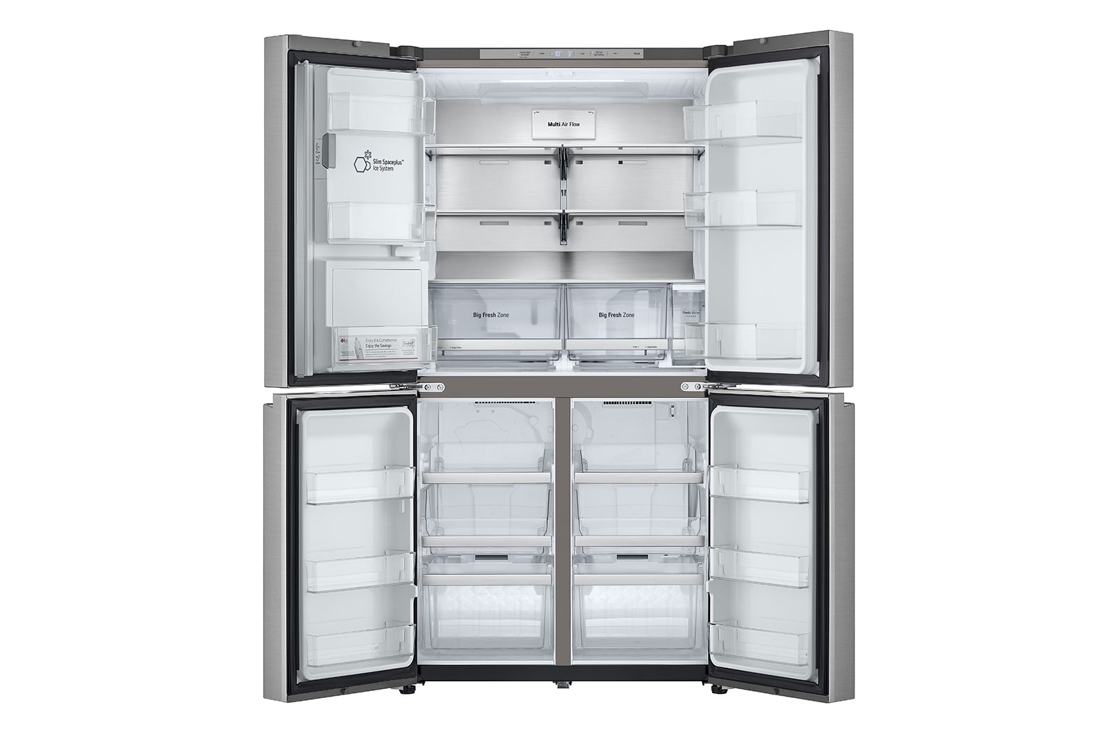 LG 636L French Door Fridge with Non-Plumbed Ice & Water Dispenser, GF-LN700PL