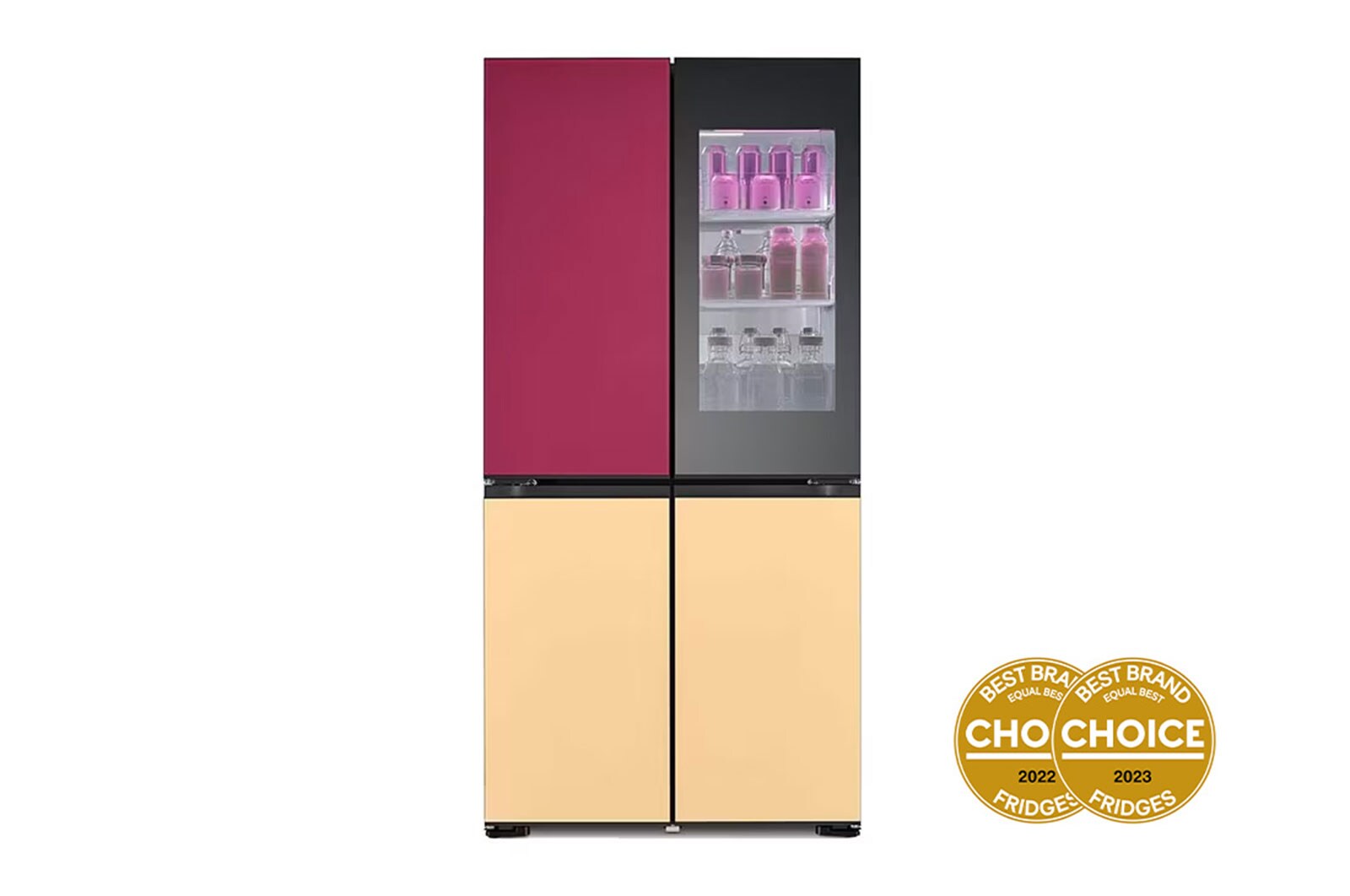 LG 617L French Door Fridge with MoodUP® LED Door Panels + Styler Steam Clothing Care System® with ThinQ® - 3 Garment in Black Glass, GF-MV600-S3