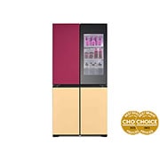 LG 617L French Door Fridge with MoodUP® LED Door Panels + Styler Steam Clothing Care System® with ThinQ® - 3 Garment in Black Glass, GF-MV600-S3