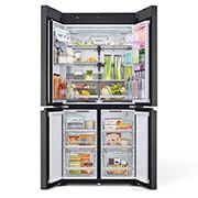 LG 617L French Door Fridge with MoodUP® LED Door Panels + Styler Steam Clothing Care System® with ThinQ® - 3 Garment in Black Glass, GF-MV600-S3