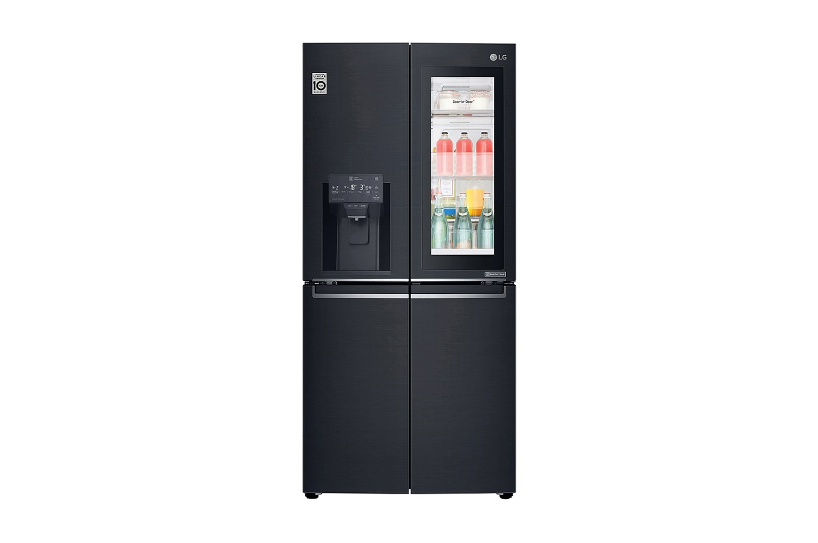 LG 508L Slim French Door Fridge, with InstaView Door-In-Door®, in Matte Black Finish, GF-V570MBL