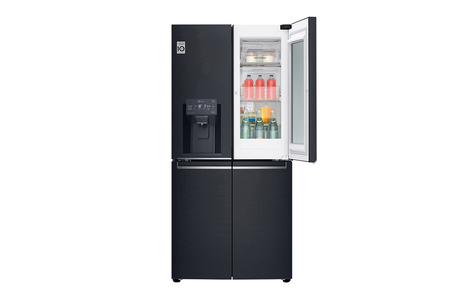 LG 508L Slim French Door Fridge, with InstaView Door-In-Door®, in Matte Black Finish, GF-V570MBL