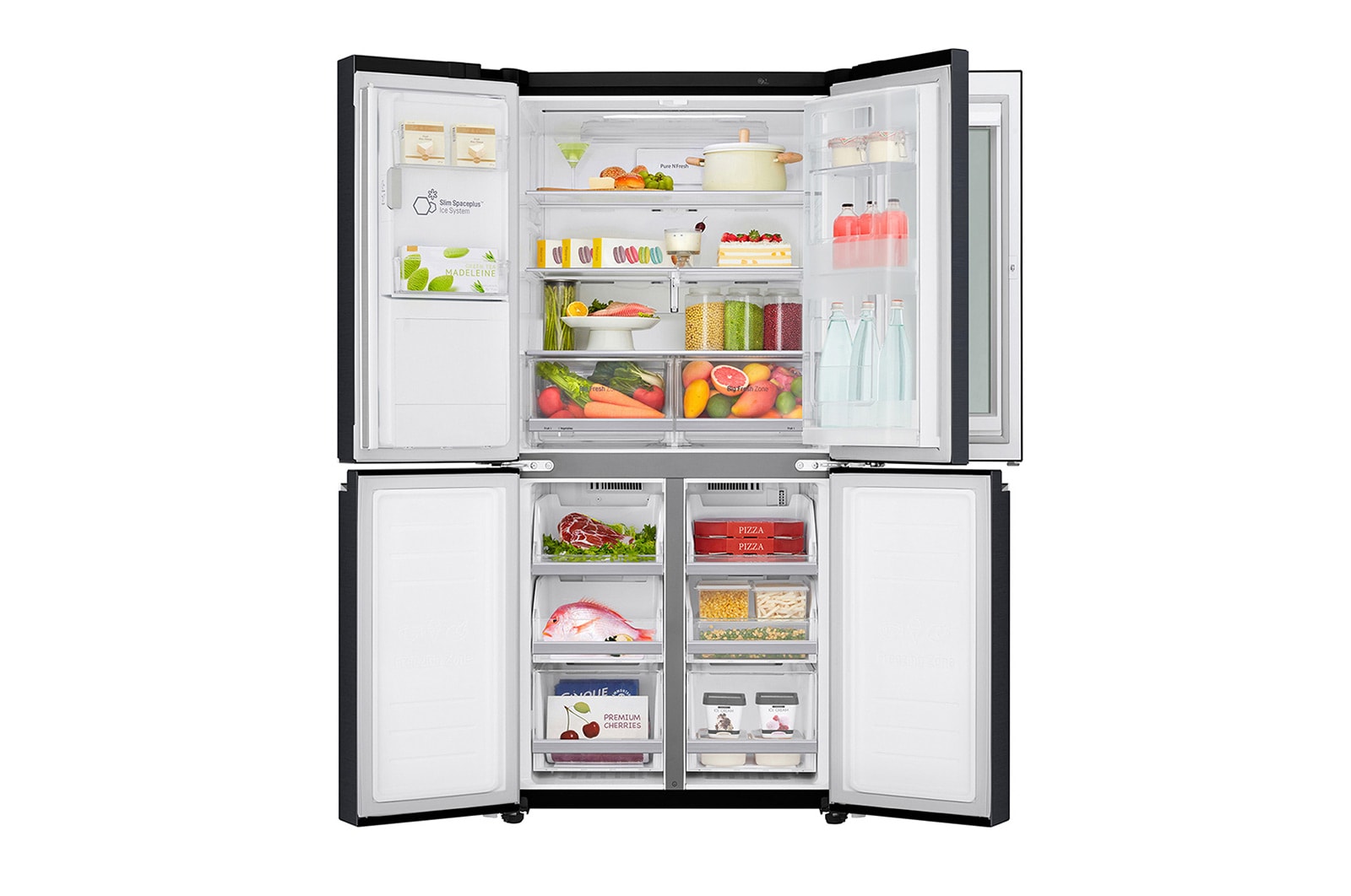 LG 508L Slim French Door Fridge, with InstaView Door-In-Door®, in Matte Black Finish, GF-V570MBL