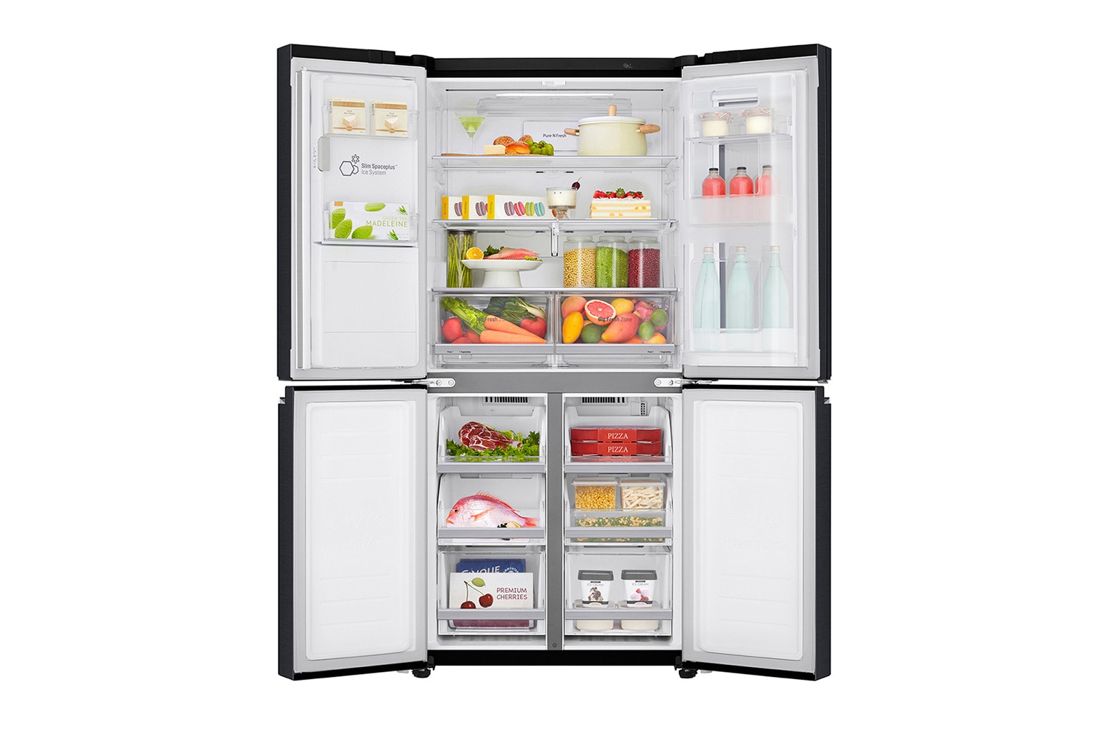 LG 508L Slim French Door Fridge, with InstaView Door-In-Door®, in Matte Black Finish, GF-V570MBL