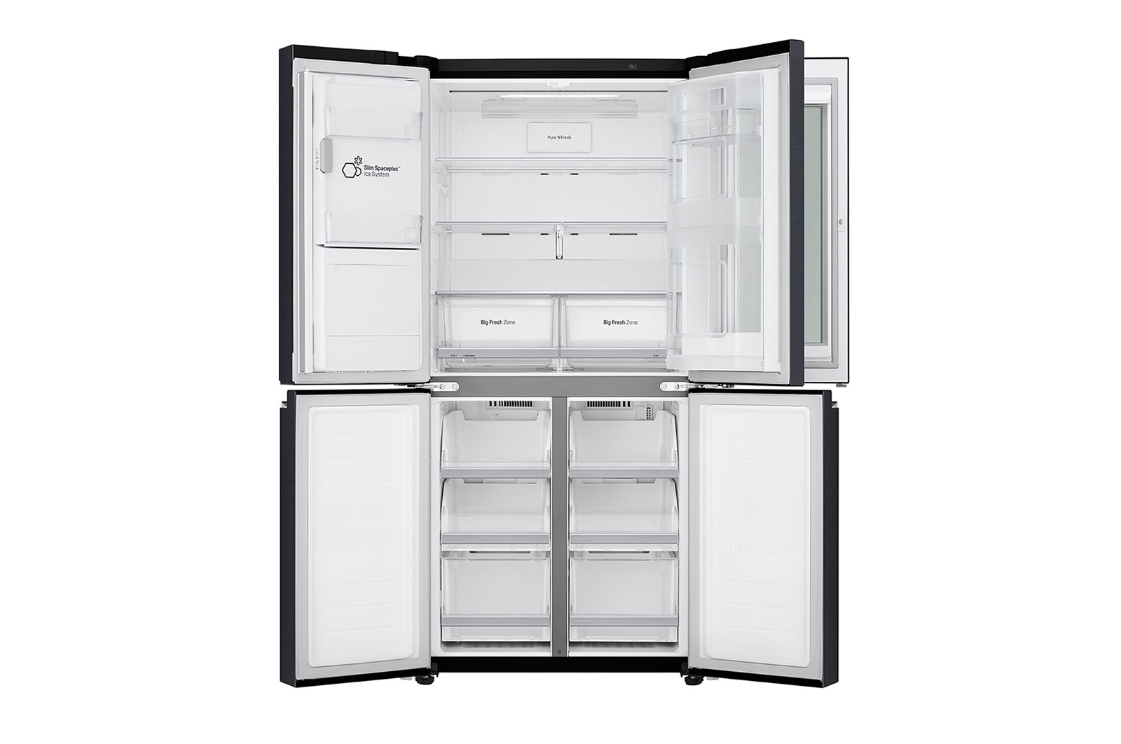 LG 508L Slim French Door Fridge, with InstaView Door-In-Door®, in Matte Black Finish, GF-V570MBL