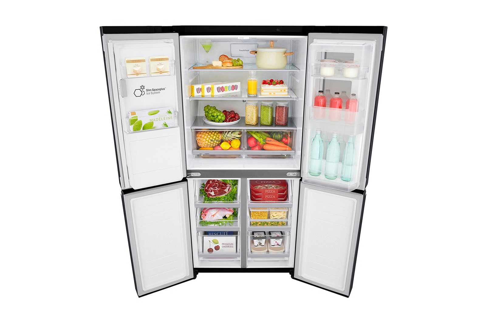 LG 508L Slim French Door Fridge, with InstaView Door-In-Door®, in Matte Black Finish, GF-V570MBL