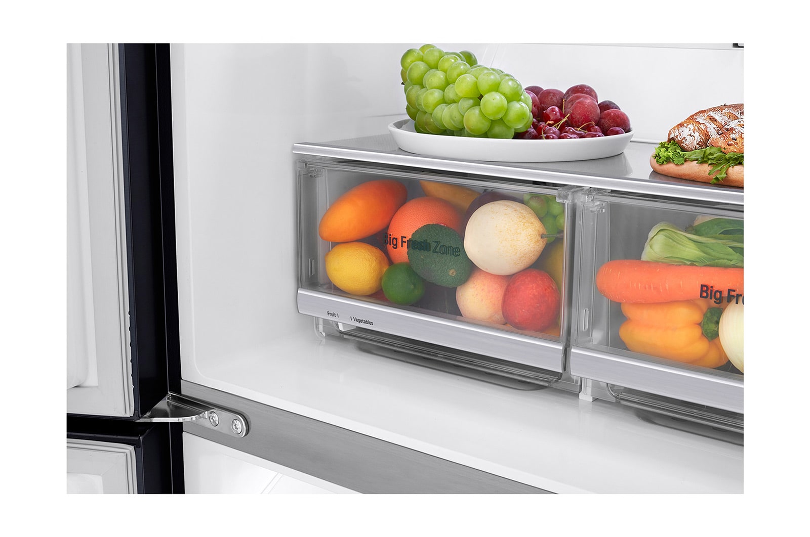 LG 508L Slim French Door Fridge, with InstaView Door-In-Door®, in Matte Black Finish, GF-V570MBL