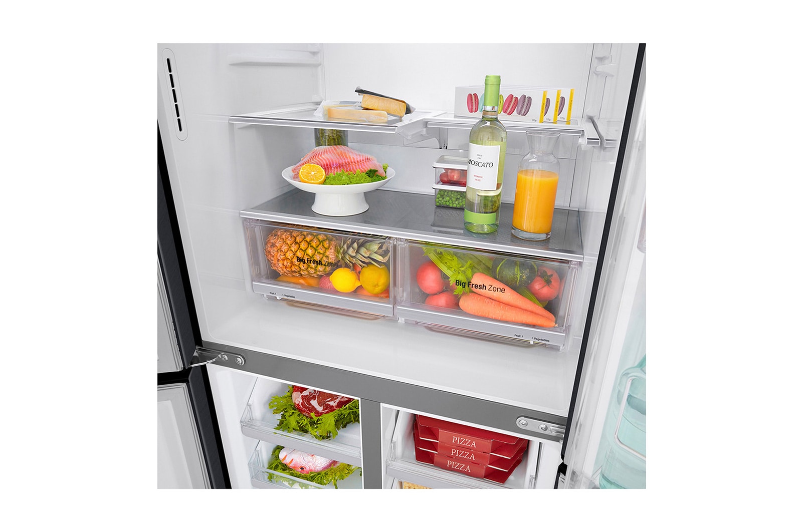 LG 508L Slim French Door Fridge, with InstaView Door-In-Door®, in Matte Black Finish, GF-V570MBL