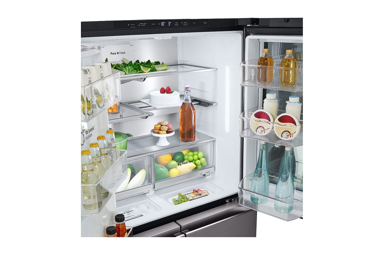 LG 642L InstaView® French Door Fridge in Black Stainless Finish GF-V700BSLC, GF-V700BSLC