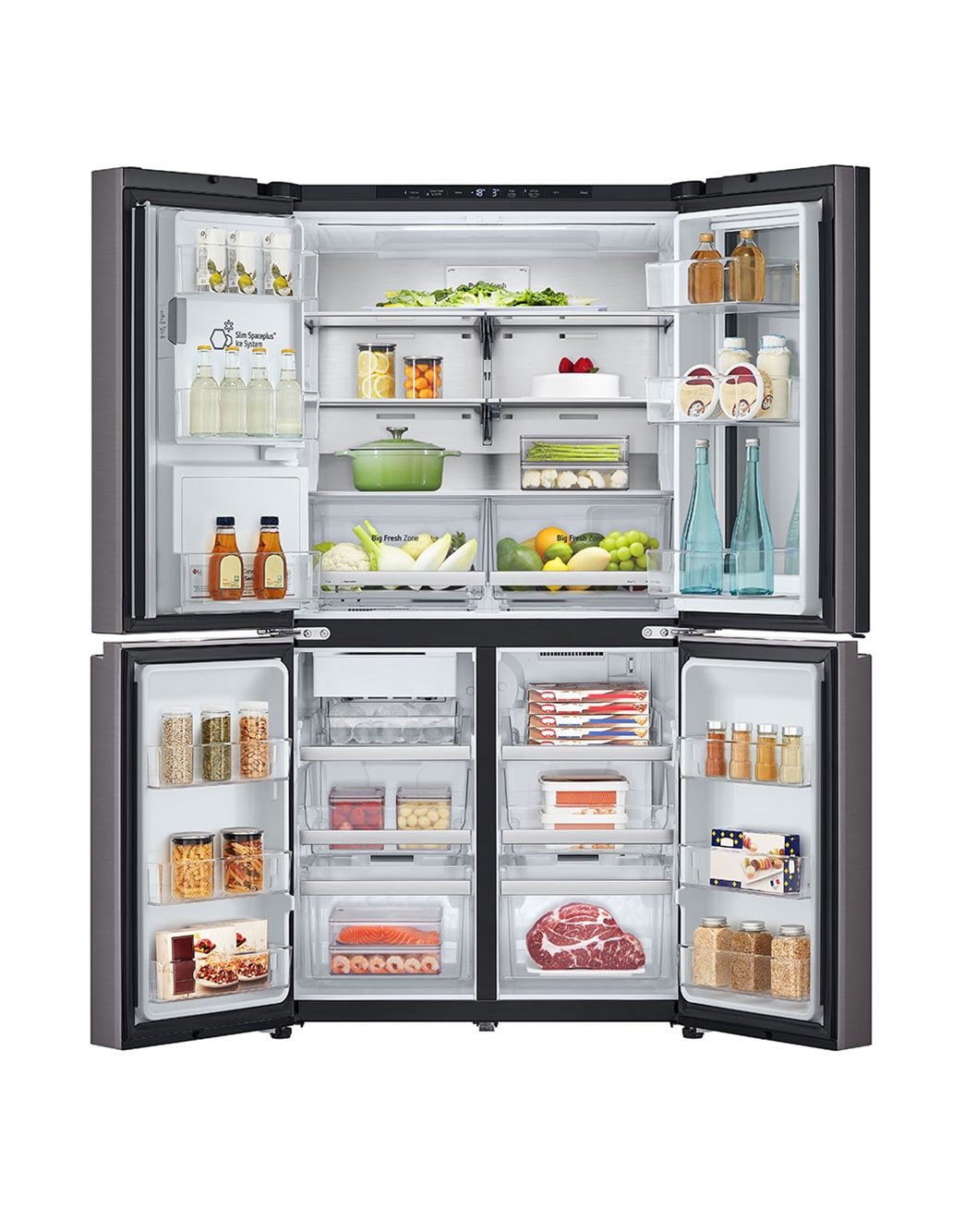 642L InstaView® French Door Fridge in Black Stainless Finish GF ...