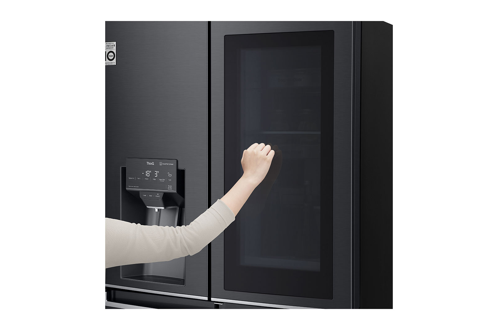 LG 637L French Door Fridge, with InstaView Door-In-Door®, in Matte Black finish, GF-V706MBL