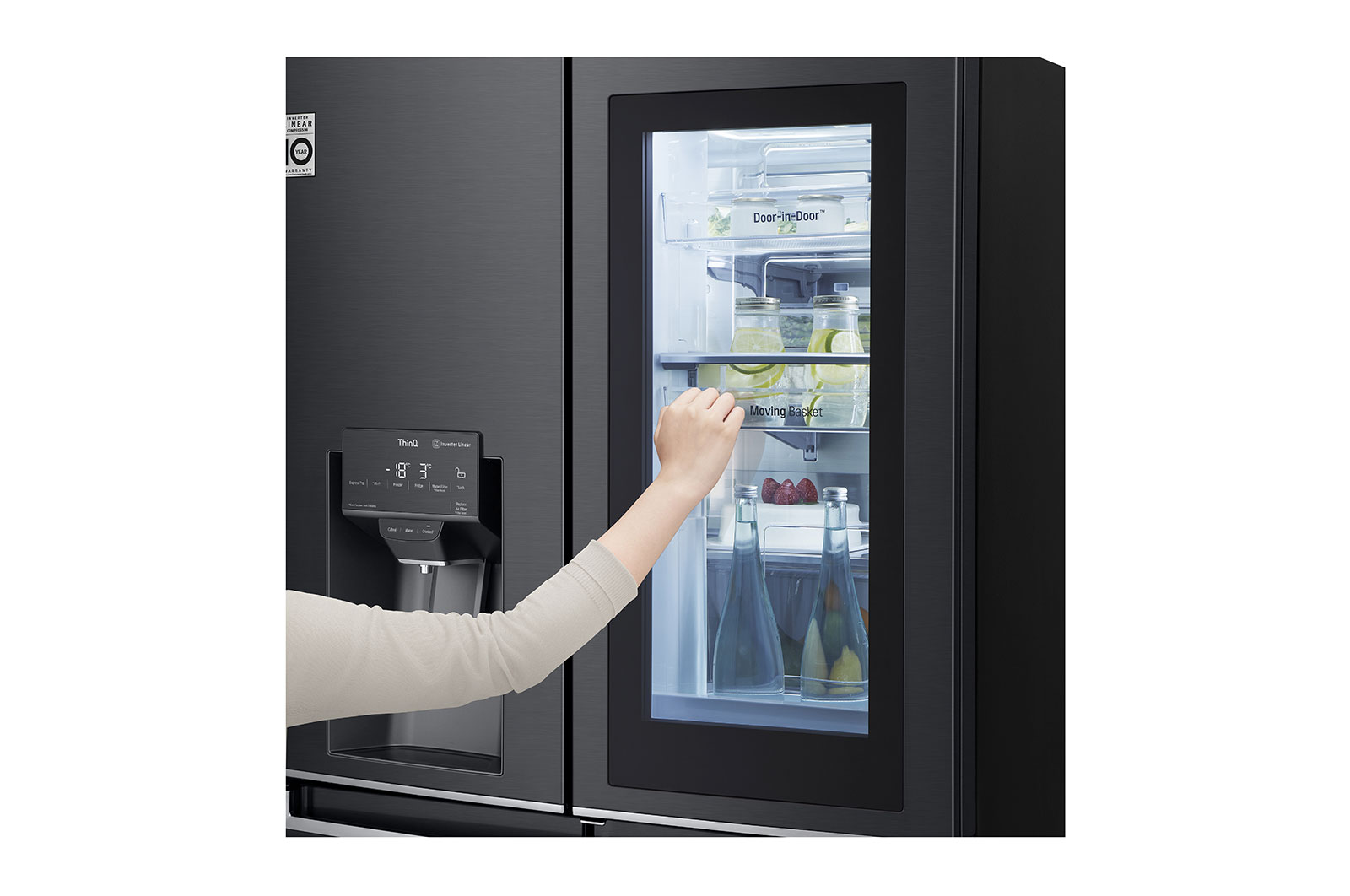 LG 637L French Door Fridge, with InstaView Door-In-Door®, in Matte Black finish, GF-V706MBL
