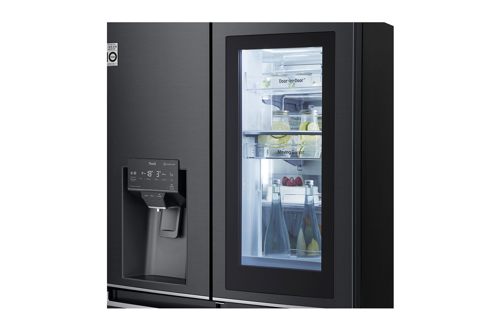 LG 637L French Door Fridge in Matte Black Finish, GF-V706MBLC