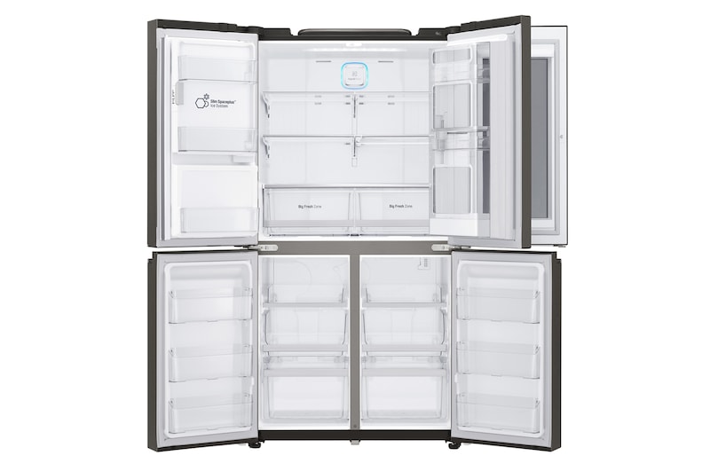 LG 708L French Door Fridge, with InstaView Door-in-Door®, in Black Stainless Steel, GF-V708BSL