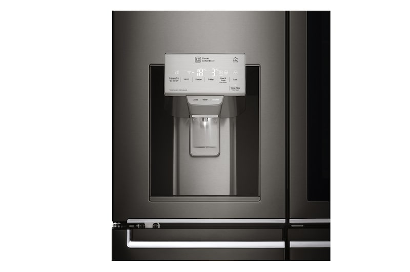 LG 708L French Door Fridge, with InstaView Door-in-Door®, in Black Stainless Steel, GF-V708BSL