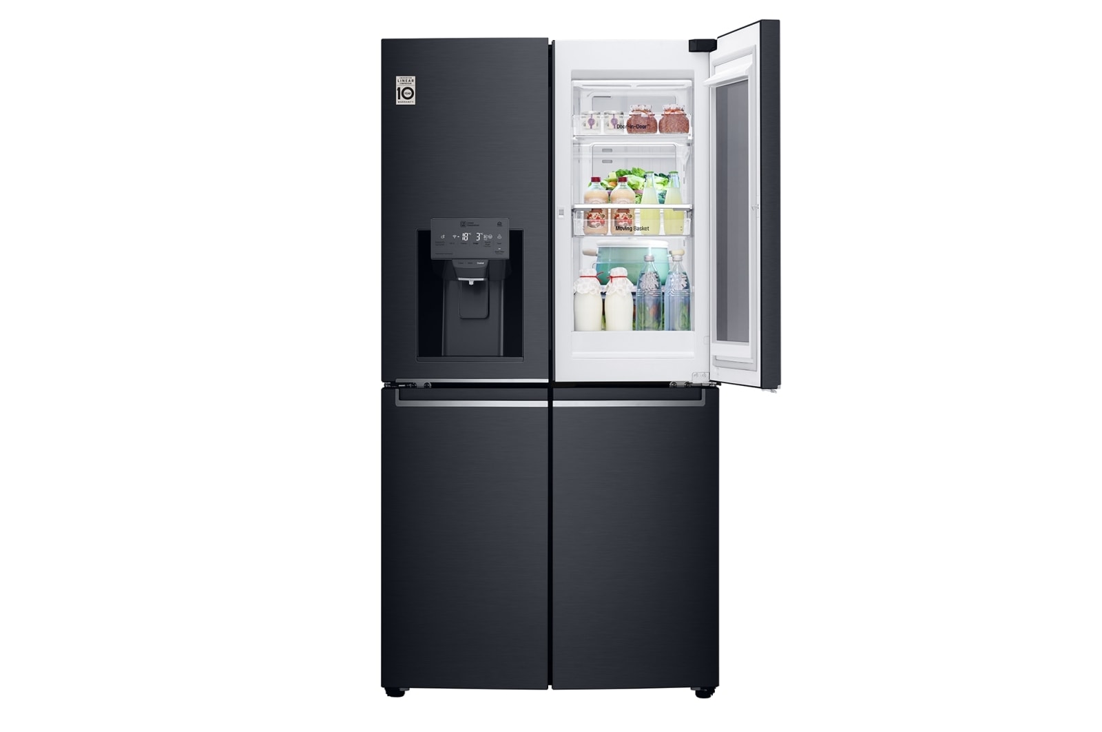 LG 708L French Door Fridge, with InstaView Door-in-Door®, in Matte Black Stainless Steel, GF-V708MBSL
