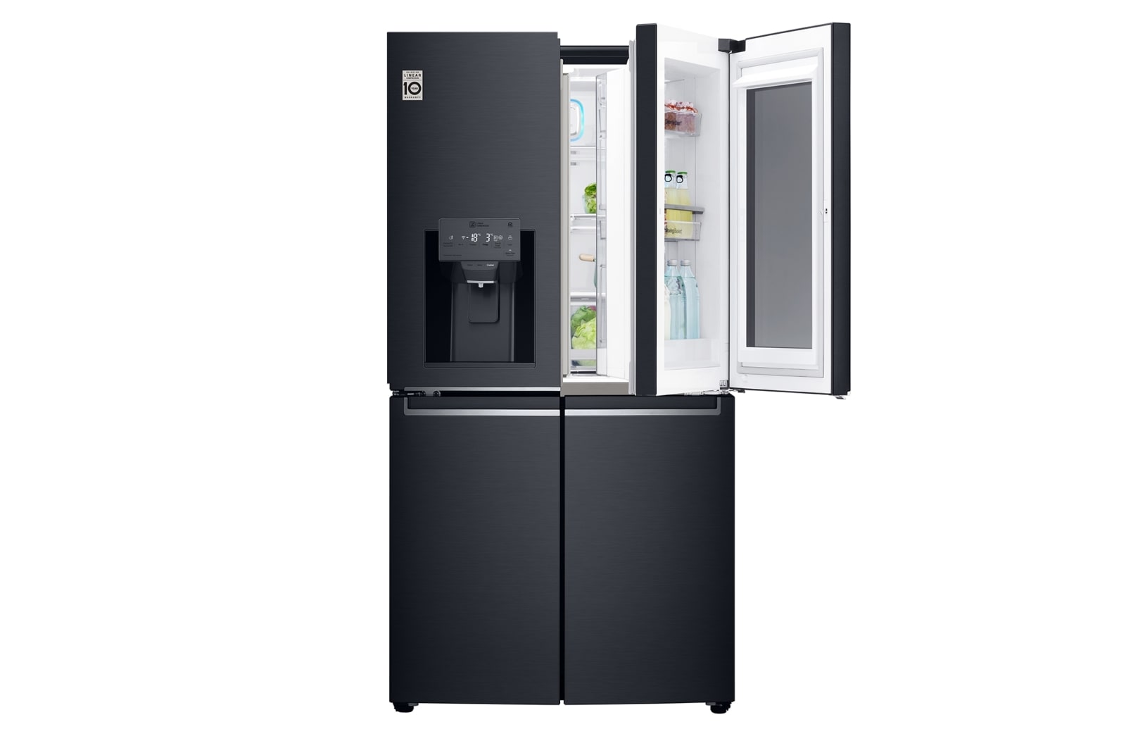 LG 708L French Door Fridge, with InstaView Door-in-Door®, in Matte Black Stainless Steel, GF-V708MBSL