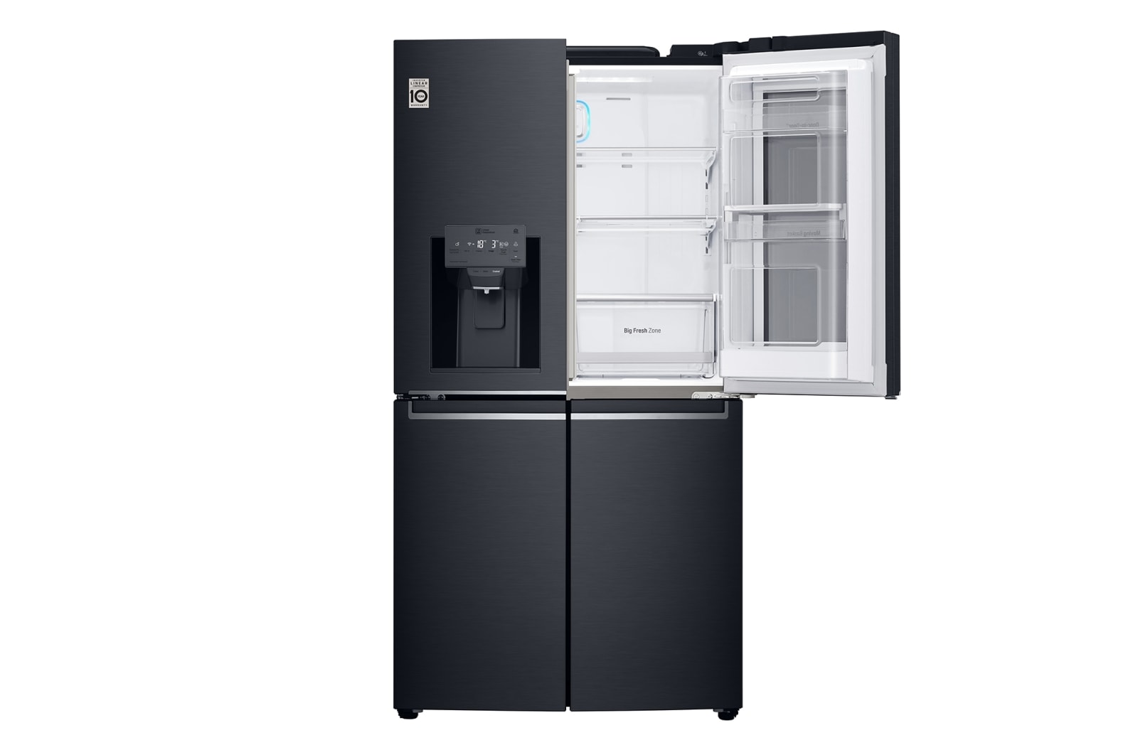 LG 708L French Door Fridge, with InstaView Door-in-Door®, in Matte Black Stainless Steel, GF-V708MBSL