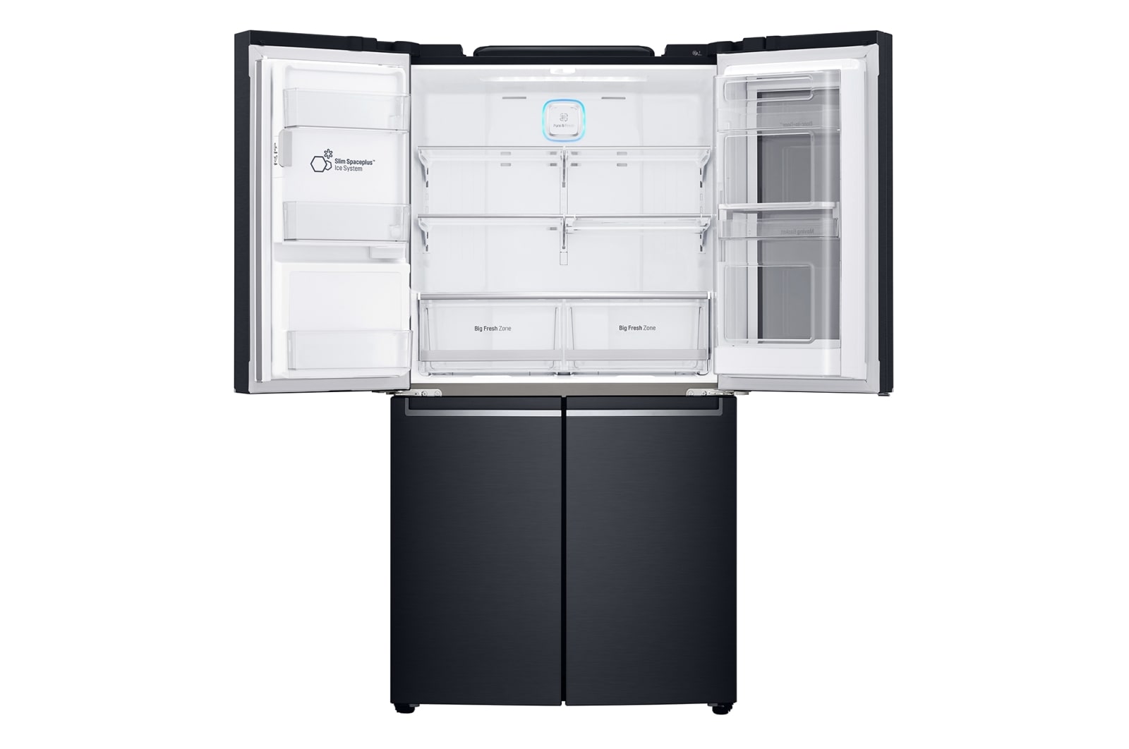 LG 708L French Door Fridge, with InstaView Door-in-Door®, in Matte Black Stainless Steel, GF-V708MBSL