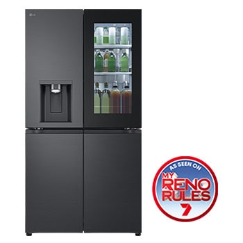 Front view of 847L French Door Fridge with InstaView™ GF-V900MBLC