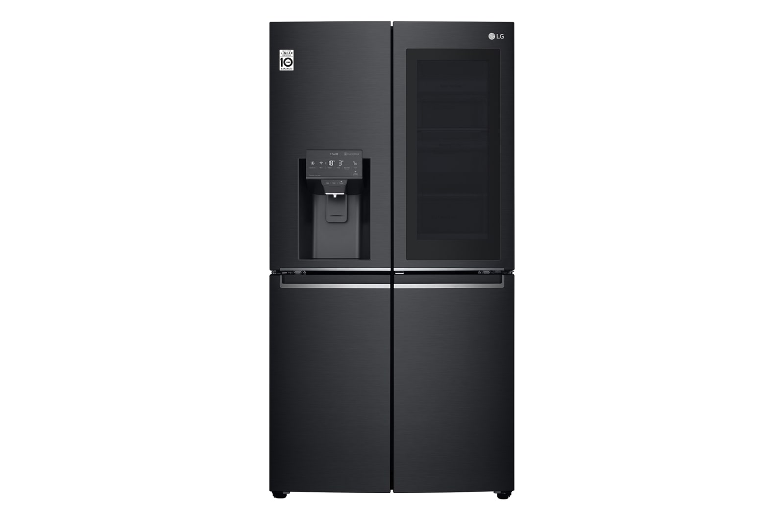 LG 852L French Door Fridge, with InstaView Door-In-Door®, in Matte Black finish, GF-V910MBL