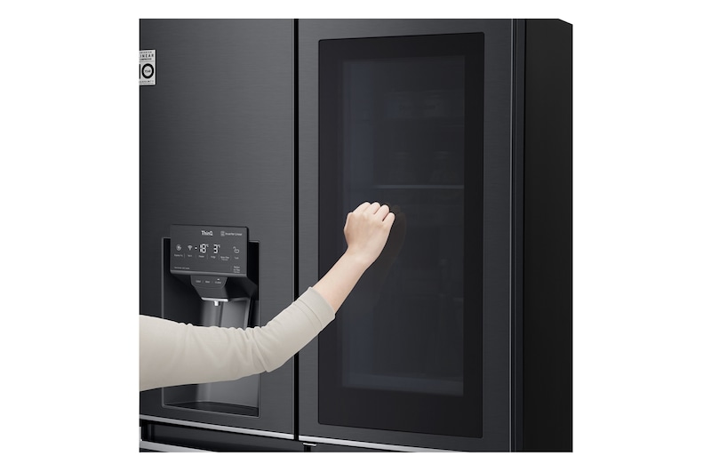 LG 852L French Door Fridge, with InstaView Door-In-Door®, in Matte Black finish, GF-V910MBL