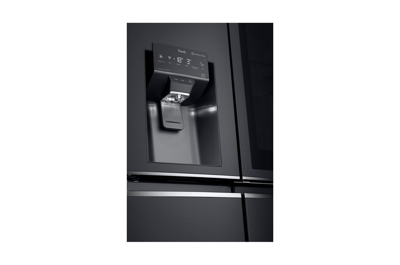 LG 852L French Door Fridge, with InstaView Door-In-Door®, in Matte Black finish, GF-V910MBL