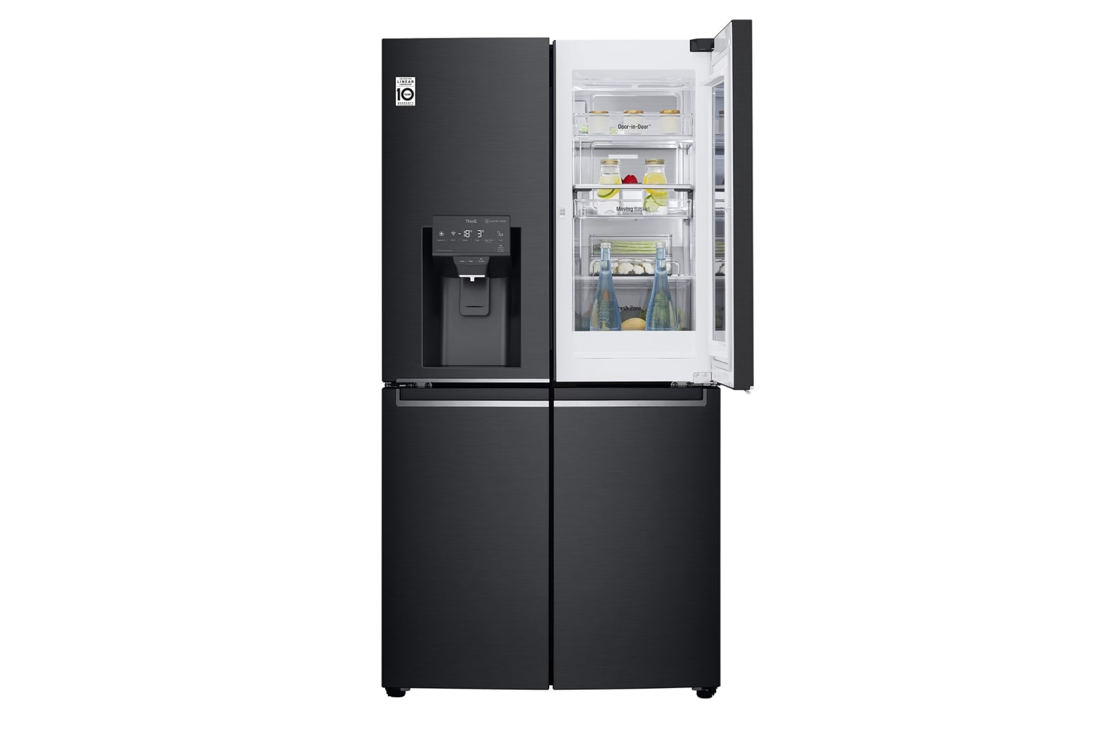 LG 852L French Door Fridge, with InstaView Door-In-Door®, in Matte Black finish, GF-V910MBL