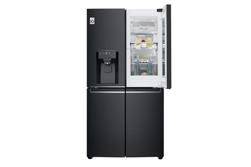 LG 852L French Door Fridge, with InstaView Door-In-Door®, in Matte Black finish, GF-V910MBL