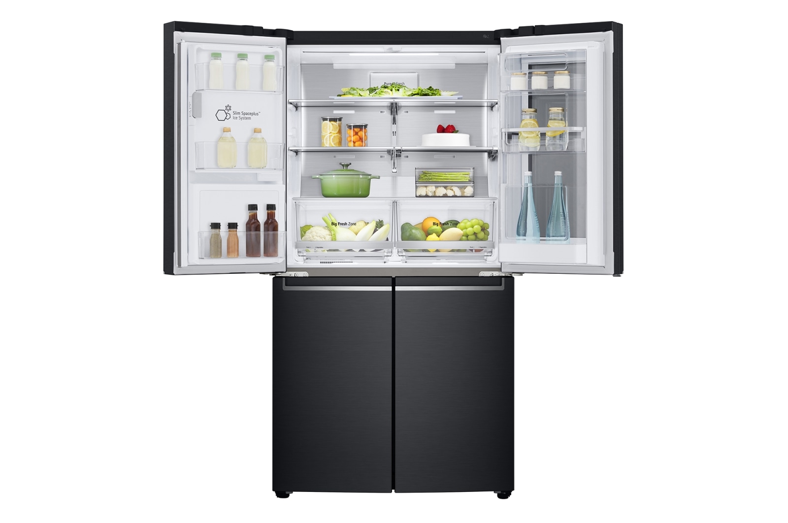 LG 852L French Door Fridge, with InstaView Door-In-Door®, in Matte Black finish, GF-V910MBL