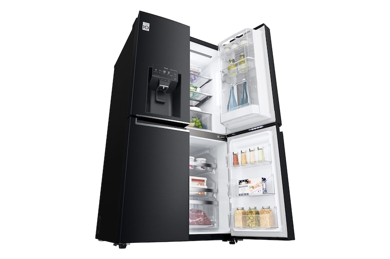 LG 852L French Door Fridge, with InstaView Door-In-Door®, in Matte Black finish, GF-V910MBL