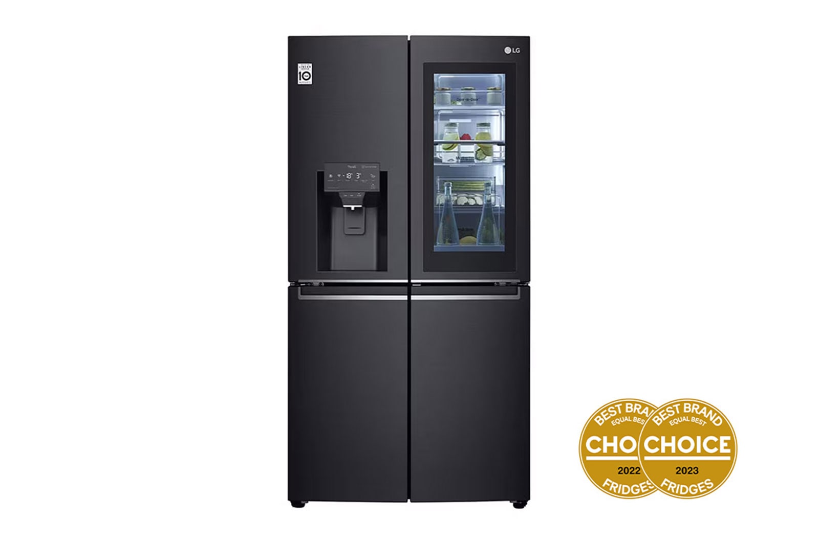 LG 847L French Door Fridge in Matte Black Finish, GF-V910MBLC