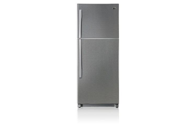 Front view of 346L Iluminar Finish Top Mount Fridge with with Internal Electronic Control GN-346FS