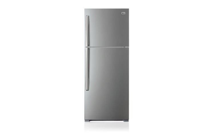 Front view of 346 Litre Iluminar Finish Top Mount Refrigerator with IceBeam Door Cooling GN-R346FS