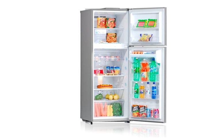 LG 346 Litre Iluminar Finish Top Mount Refrigerator with IceBeam Door Cooling, GN-R346FS