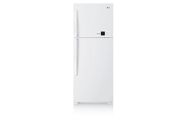 Front view of 422L White Top Mount Fridge with Icebeam Door Cooling GN-R422FW