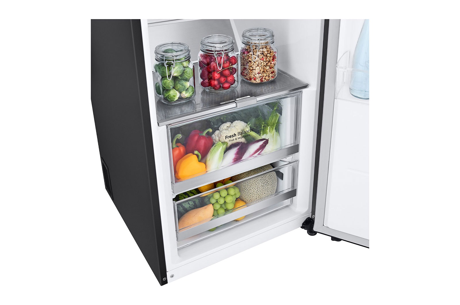 LG 386L Pigeon Pair Fridge - Matte Black Finish, GP-R386MBL