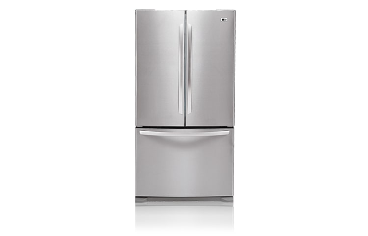 Front view of 622 litre Stainless Steel French Door Fridge with Slide 'n' Glide Drawer GR-B218STS