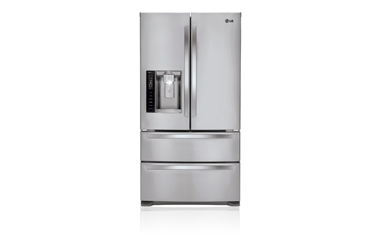 Front view of 610L 4 Door French Fridge with Slim Indoor Ice & Water GR-L219CSL