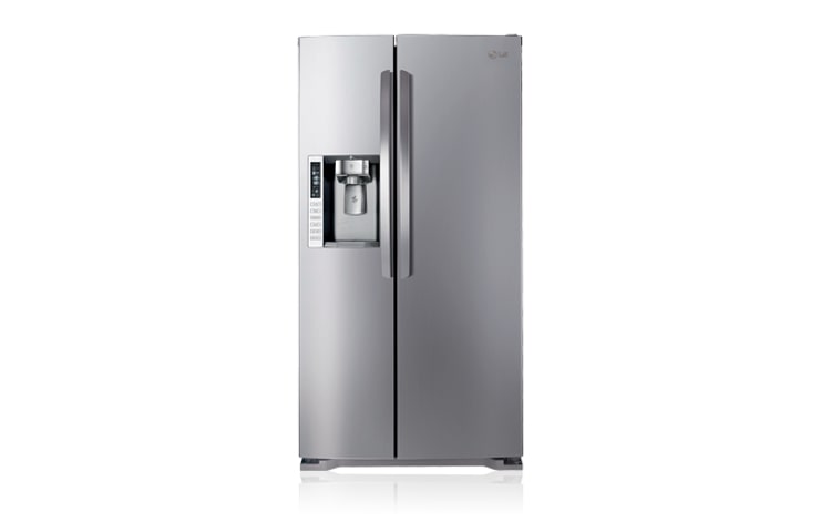 Front view of 693L Platinum Side by Side Refrigerator with Ice and Water Dispenser GR-L247DPSL