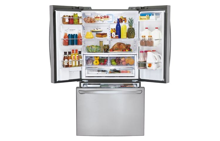 LG 730L 3 Door French Door Refrigerator with Temperature Controlled Pantry Drawer, GR-L730SL