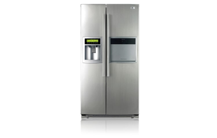 Front view of 621L Titanium Side by Side Fridge with Indoor Ice Maker GR-P227STG