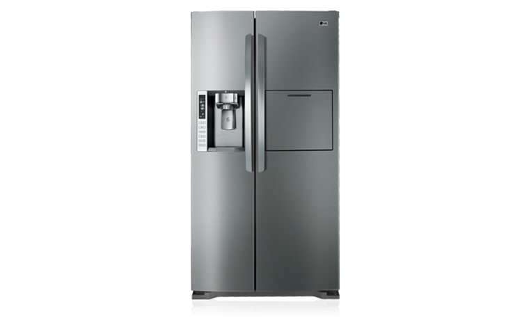 Front view of 693L Stainless Steel Side by Side with In-door Ice Maker One Touch Homebar and Tall Ice and Water Dispenser GR-P247STSL