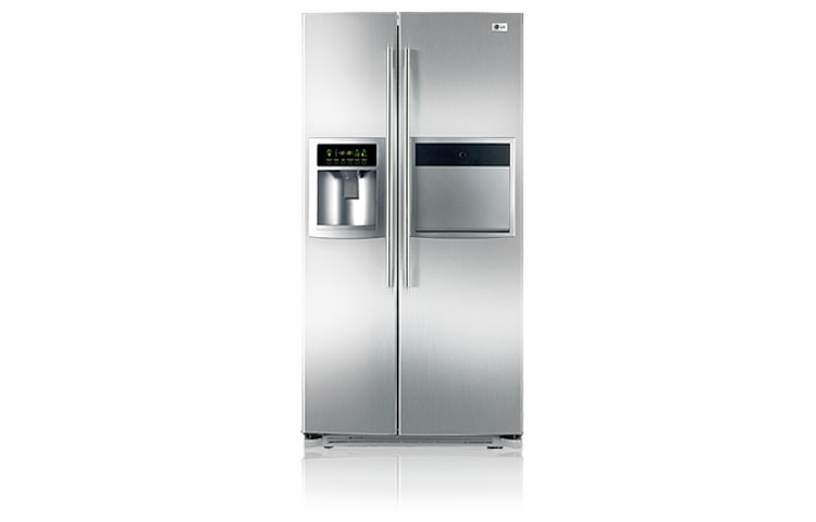 Front view of 721L Stainless Steel Side by Side with Indoor Ice Maker and One Touch Homebar GR-P257STS