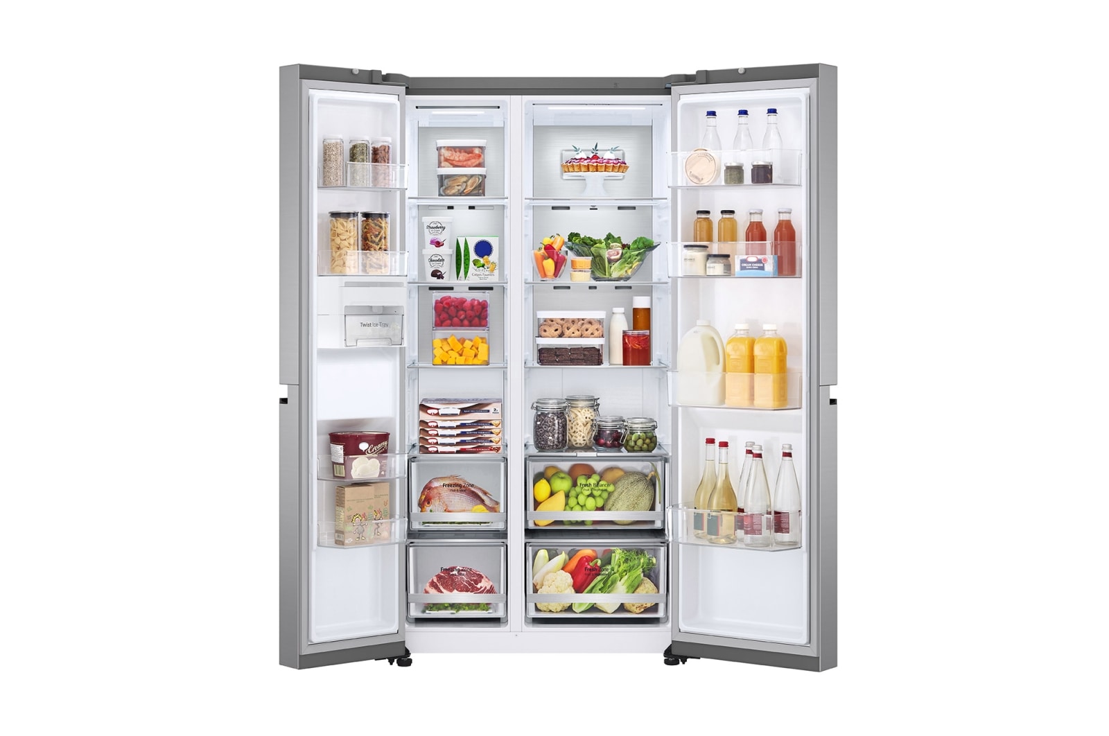 LG 655L Side by Side Fridge - Stainless Finish, GS-B600PL