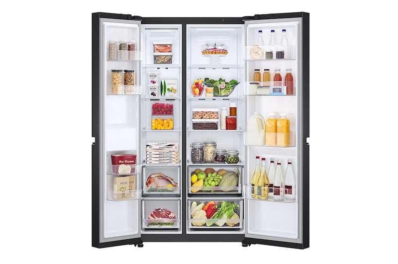 LG 655L Side by Side Fridge - Matte Black Finish, GS-B655MBL