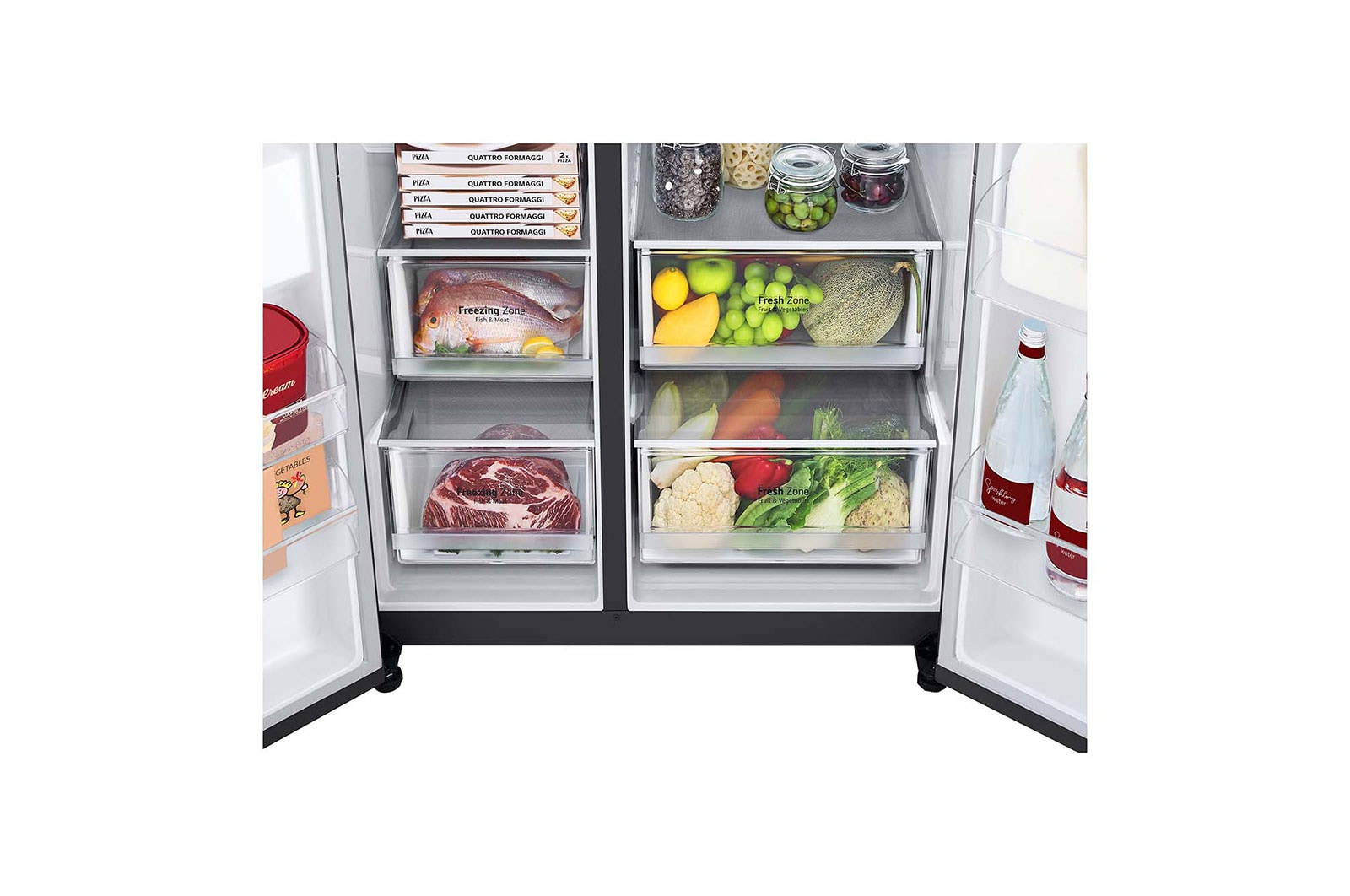 LG 655L Side by Side Fridge in Matte Black Finish, GS-B655MBL