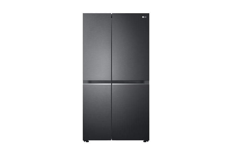Front view of 655L Side by Side Fridge - Matte Black Finish GS-B655MBL