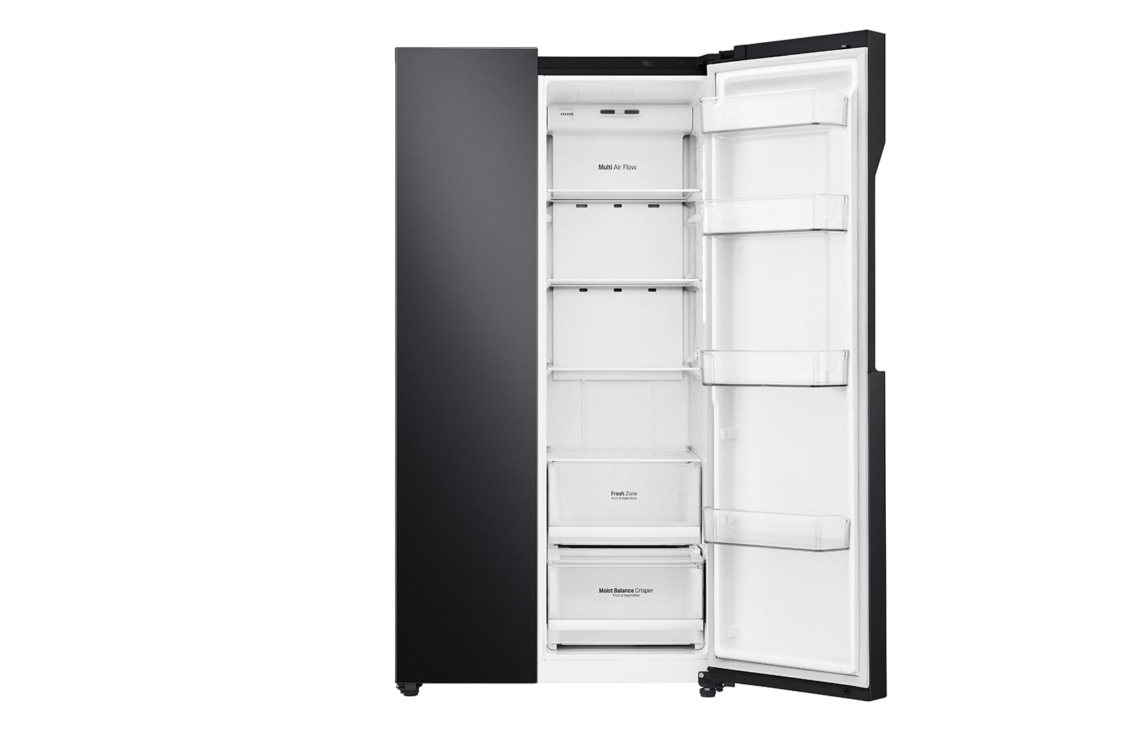 LG 626L Flat Door Side by Side Fridge, in Matte Black Finish, GS-B680MBL